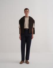 dikiş detaylı denim pantolon mavi 4