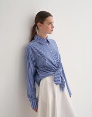 çizgili oversize gömlek mavi 7