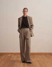 pileli tencel pantolon açık haki 2