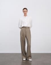 pileli tencel pantolon açık haki 6