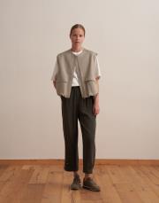 fermuar kapamalı volanlı yelek çağla yeşili