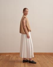 fermuar kapamalı volanlı yelek camel 2