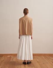 fermuar kapamalı volanlı yelek camel 3