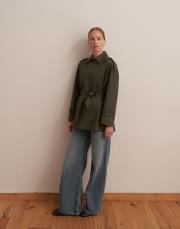 organik koton trençkot koyu haki 3