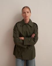 organik koton trençkot koyu haki 4
