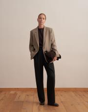 tek düğmeli blazer açık haki