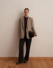 tek düğmeli blazer açık haki 3