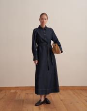 denim gömlek elbise lacivert