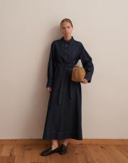 denim gömlek elbise lacivert 4