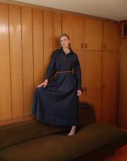 denim gömlek elbise lacivert 6