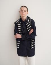 yırtmaç detaylı denim gömlek mavi 7