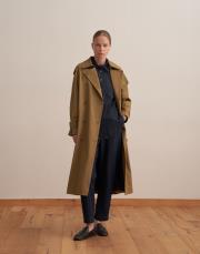 koton kruvaze trençkot zeytin yeşili 4