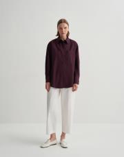 yırtmaç detaylı koton gömlek mürdüm 2