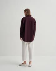 yırtmaç detaylı koton gömlek mürdüm 3