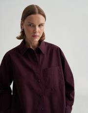 yırtmaç detaylı koton gömlek mürdüm 4