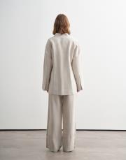 %100 keten çizgili kimono natürel 3