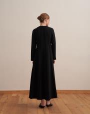 dikiş detaylı şık elbise siyah 3