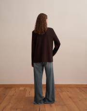 rayon karışımlı vatkalı bluz kahverengi 3