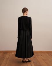 rayon karışımlı vatkalı bluz siyah 4