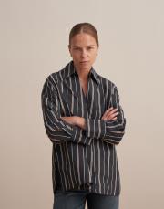 v yaka çizgili gömlek lacivert 4