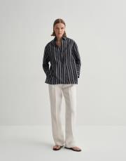 v yaka çizgili gömlek lacivert 5