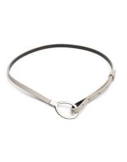 oval tokalı süet kemer taş