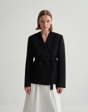 v yaka kruvaze ceket siyah 8