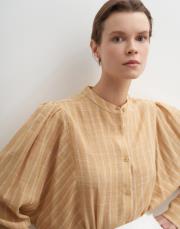 büzdürme kol detaylı gömlek sarı 4