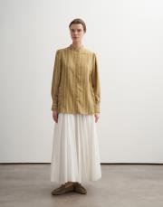 kol detaylı çizgili gömlek yeşil