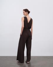 sırtı çapraz rayon tulum kahverengi 3