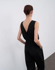 sırtı çapraz rayon tulum siyah 6