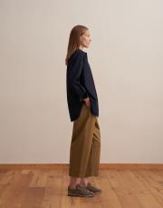 büzgülü pileli pantolon zeytin yeşili 2