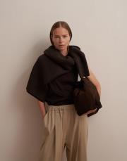 büzgülü pileli pantolon bej 4