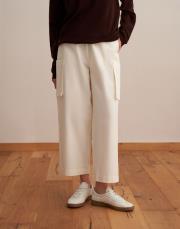 kargo cepli bol pantolon ekru 4