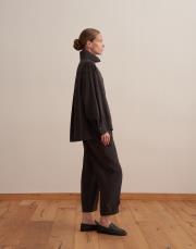 çıtçıt kapamalı ipeksi gömlek kahverengi 3