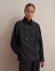 çıtçıt kapamalı ipeksi gömlek lacivert 6