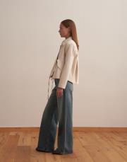 keten karışımlı vatkalı ceket bej 2