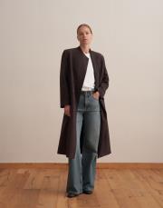 kruvaze uzun blazer kahverengi