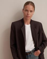 kruvaze uzun blazer kahverengi 6