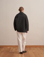 etek ucu bantlı kruvaze trençkot antrasit 3