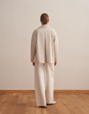 organik pamuk kruvaze trençkot taş 2