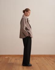 organik pamuk kruvaze trençkot vizon 3