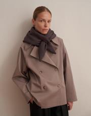 organik pamuk kruvaze trençkot vizon 5