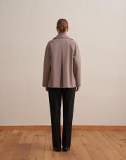 organik pamuk kruvaze trençkot vizon 6