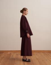 omuz pile detaylı gömlek mürdüm 3