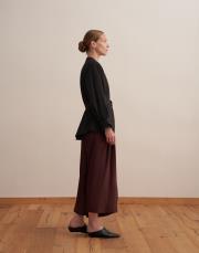 omuz pile detaylı gömlek siyah 2