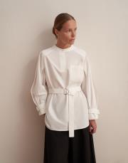 omuz pile detaylı gömlek ekru 5