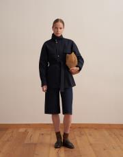 %100 koton cep detaylı parka lacivert 5