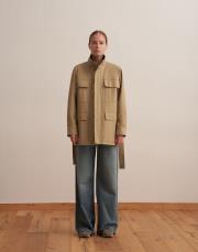 %100 koton cep detaylı parka ıhlamur