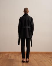 %100 koton cep detaylı parka siyah 5